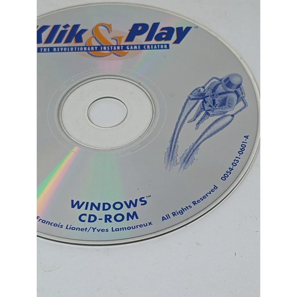 Klik & Play Game Creator PC Computer Game CD-ROM 1994 Maxis Disc Only TESTED VTG